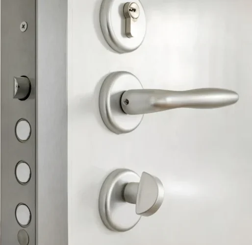 photo de la quincaillerie d'une porte blindée
